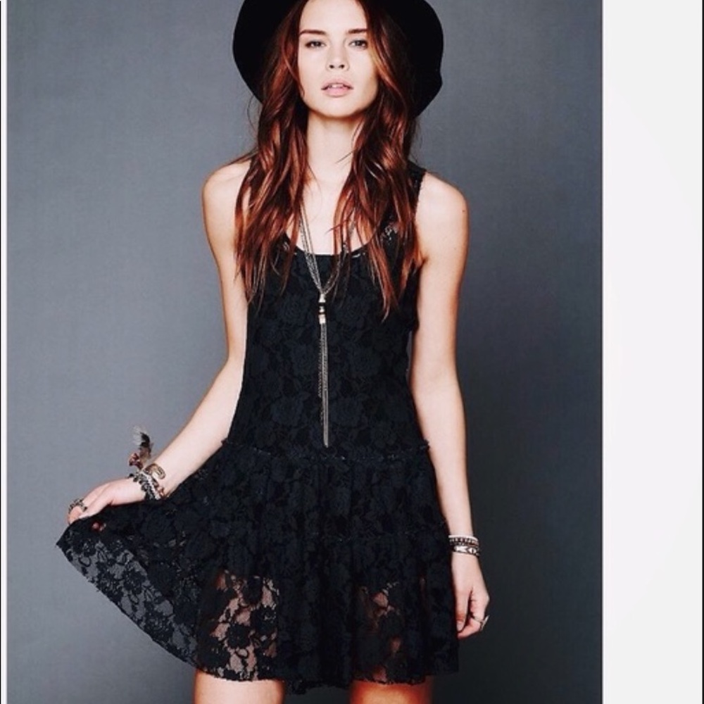FREE PEOPLE One Rose Emily Lace Slip Dress S